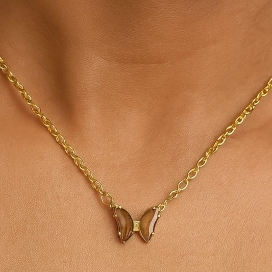 Gold‑Plated Butterfly Charm Pendant Chain