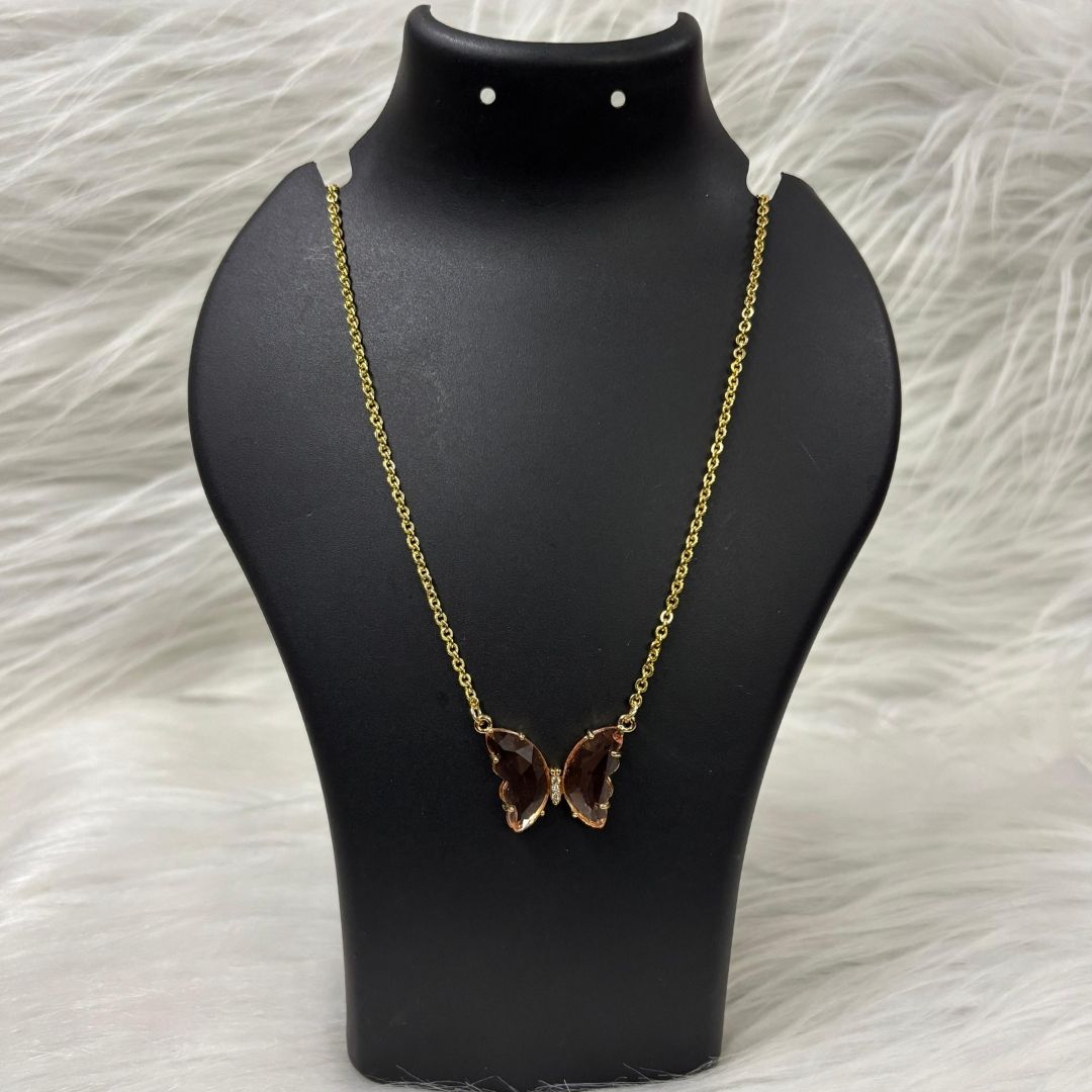 Gold‑Plated Butterfly Charm Pendant Chain
