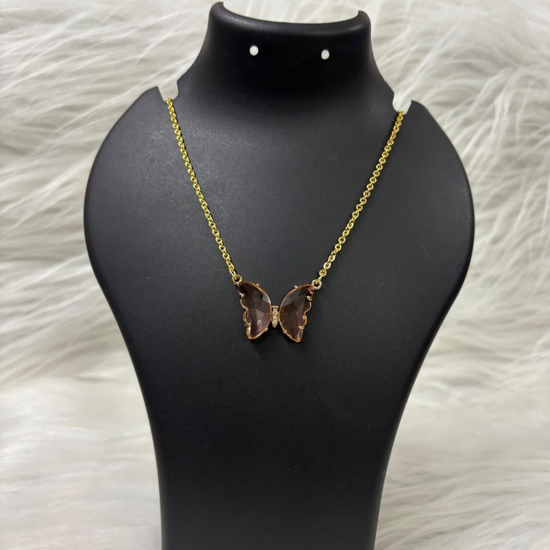 Gold‑Plated Butterfly Charm Pendant Chain