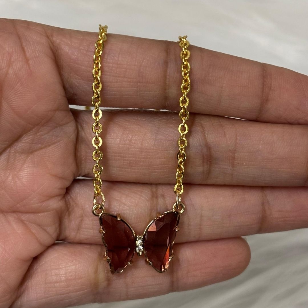 Gold‑Plated Butterfly Charm Pendant Chain