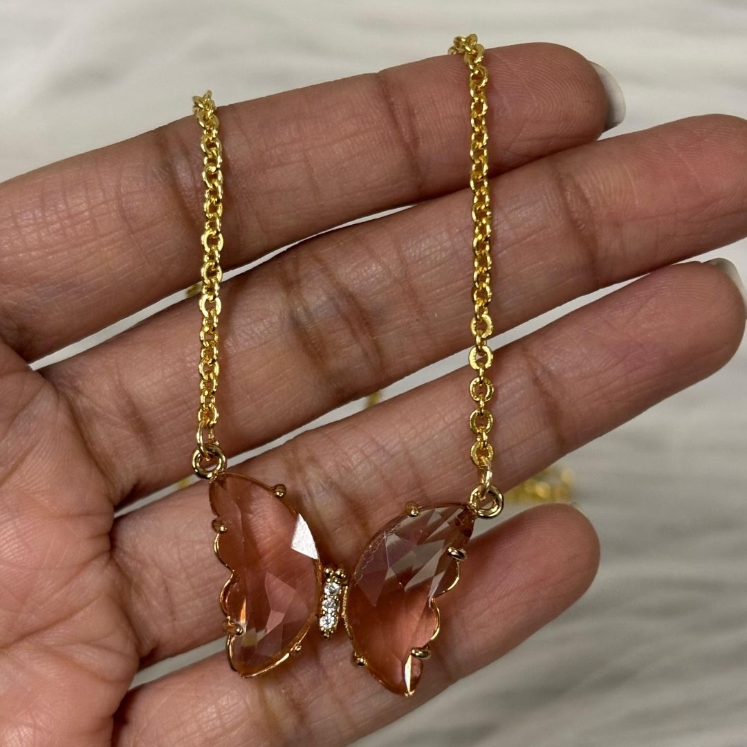 Gold‑Plated Butterfly Charm Pendant Chain