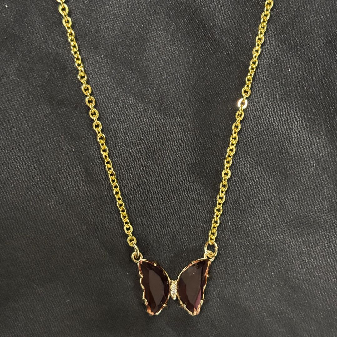 Gold‑Plated Butterfly Charm Pendant Chain