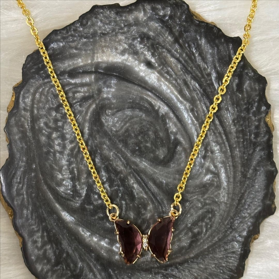 Gold‑Plated Butterfly Charm Pendant Chain
