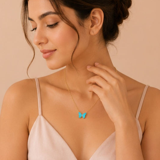 Gold Plated Butterfly Pendant Chain