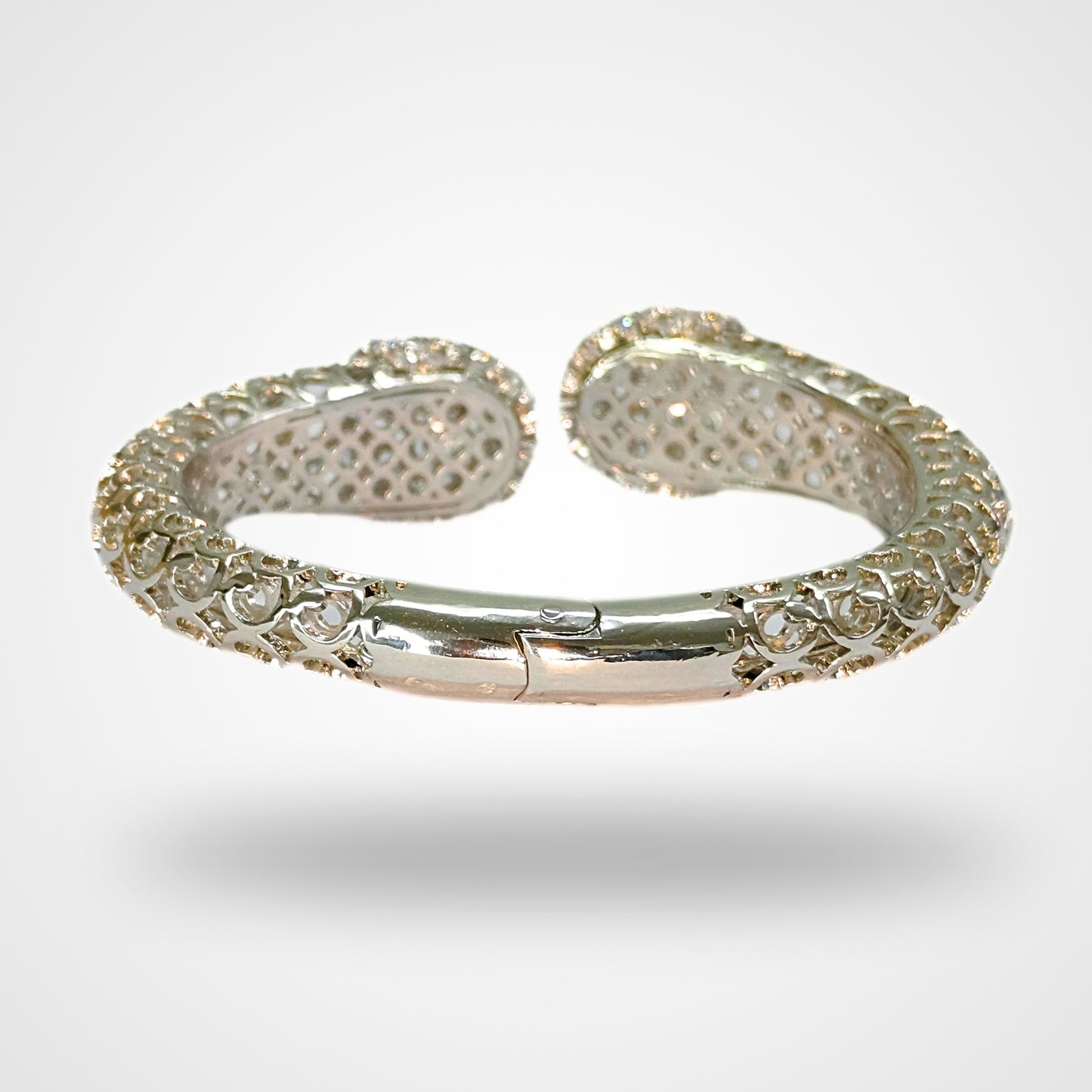 Bdiva Rhodium Plated Cubic Zirconia Sparkling Statement Bracelet For Women
