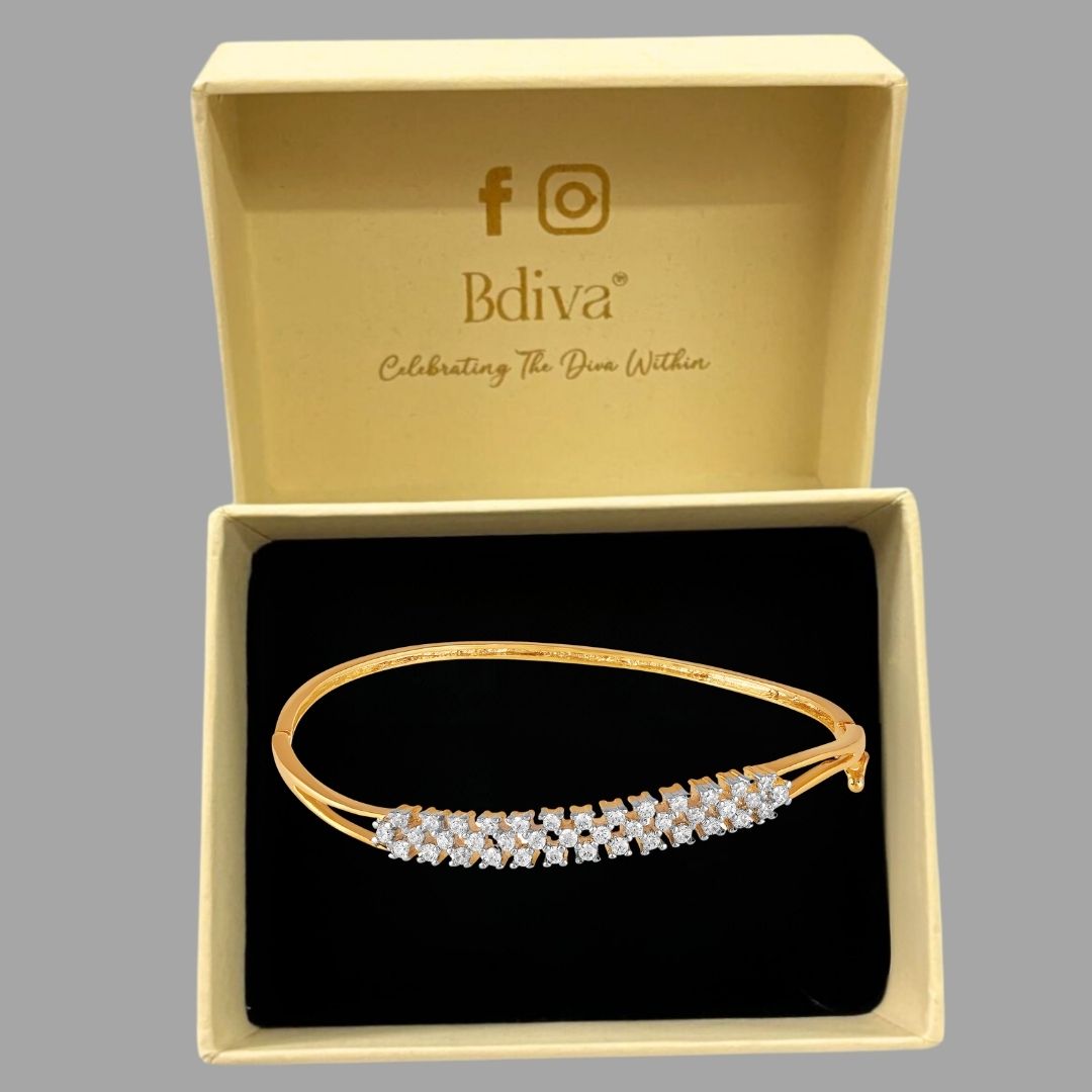 BDiva 18K Gold Plated Cubic Zircon Stunning Design Bracelet for Women