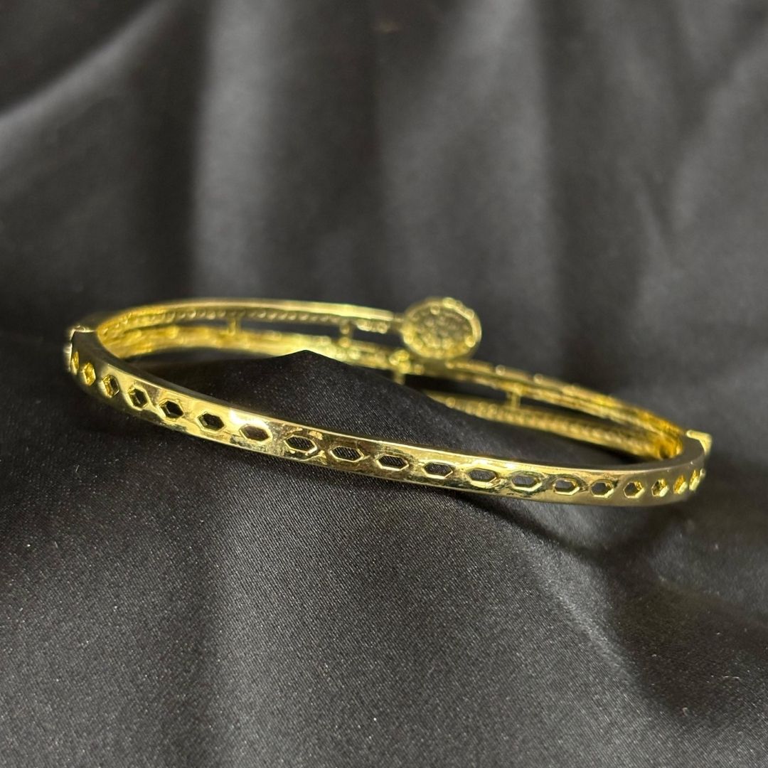 Eternal Glow Dual-Tone Cubic Zirconia Bangle – A Statement of Luxury & Style