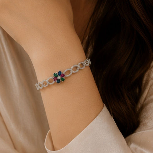 Rhodium Plated CZ Bracelet