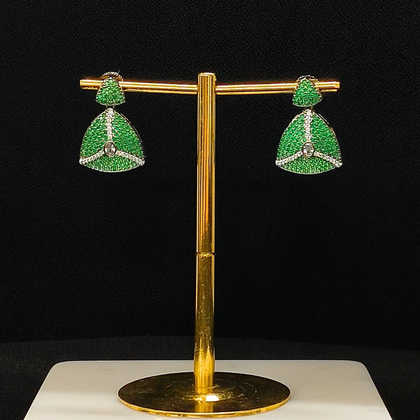 Bdiva Rhodium Plated Cubic Zirconia Pave Set Earring