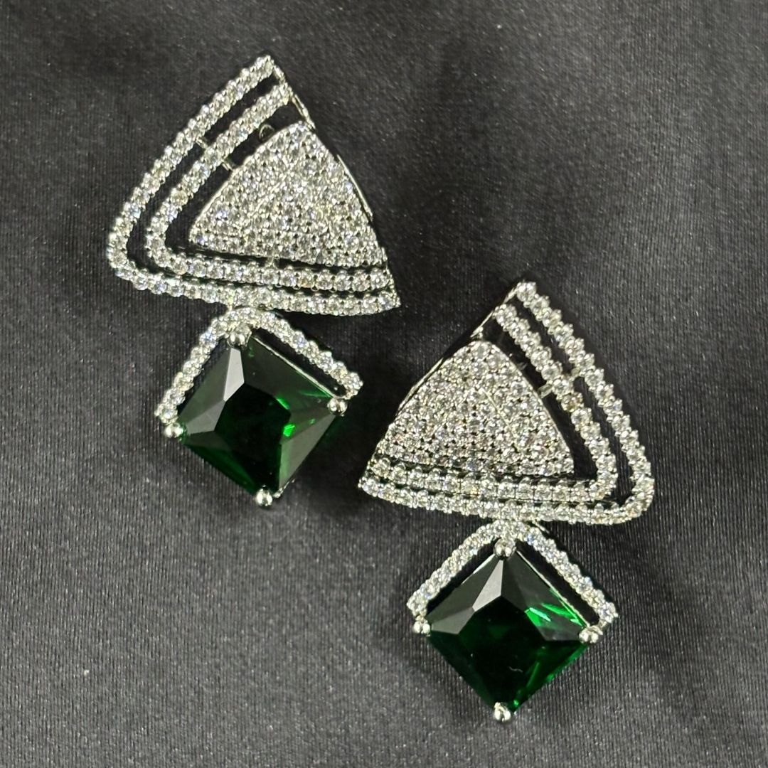 Green Emerald Luxe Statement Earrings – Bold, Glamorous & Unforgettable