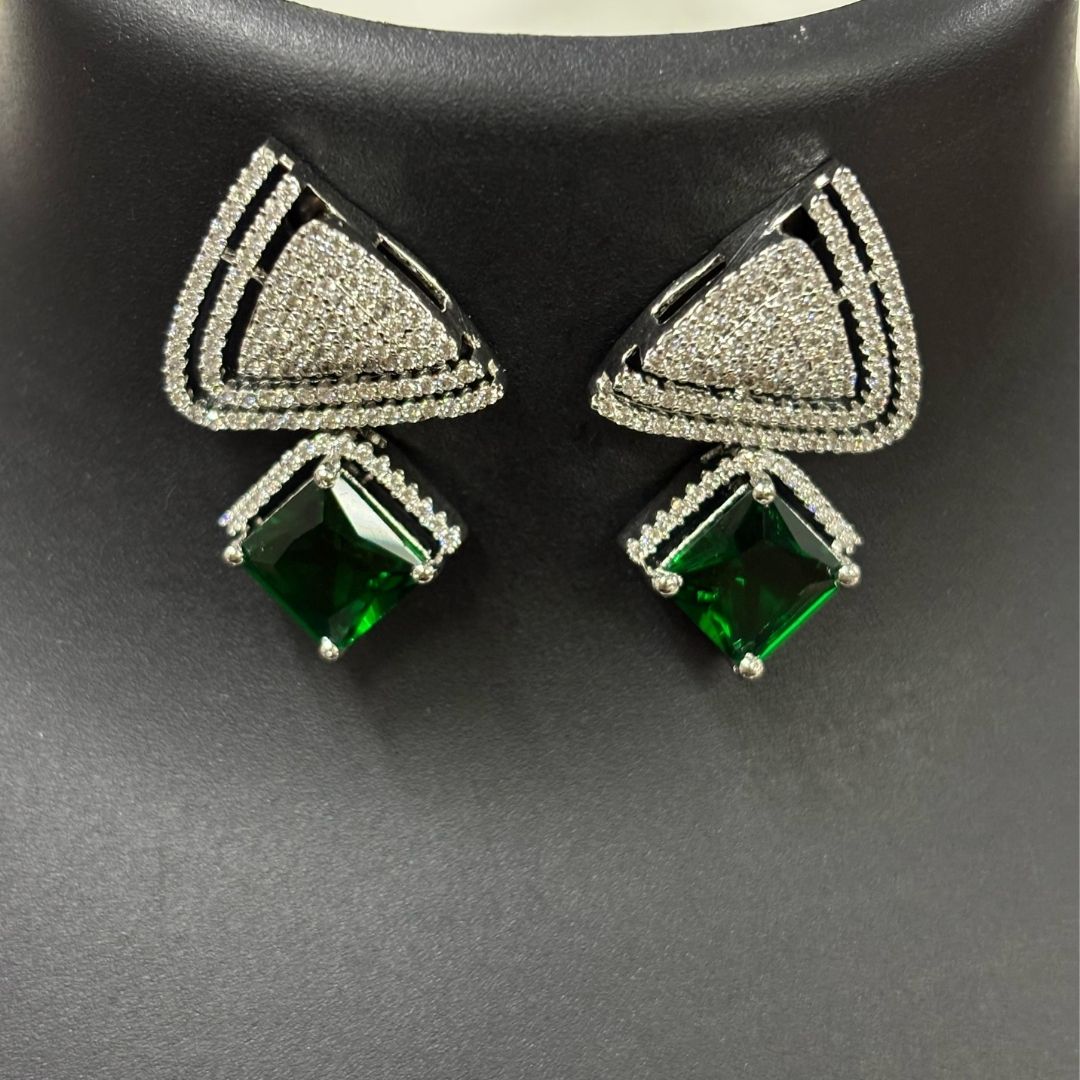 Green Emerald Luxe Statement Earrings – Bold, Glamorous & Unforgettable