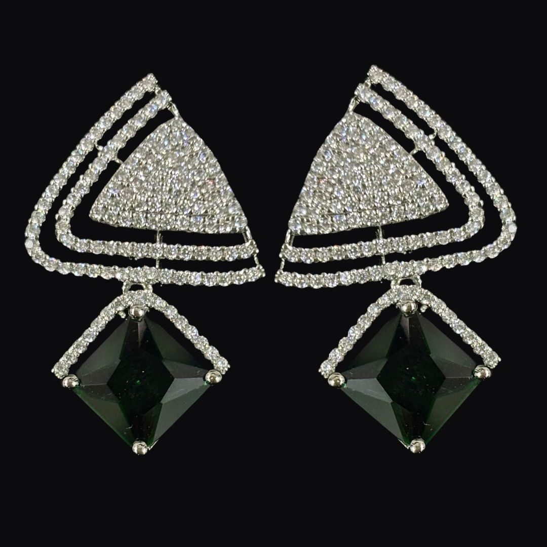 Green Emerald Luxe Statement Earrings – Bold, Glamorous & Unforgettable