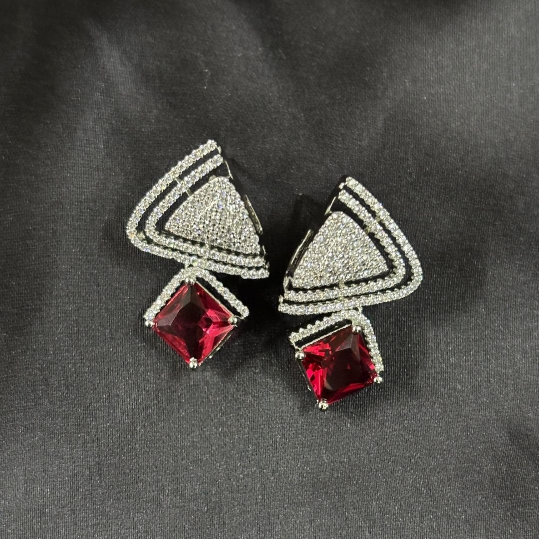 Red Ruby Luxe Statement Earrings – Bold, Glamorous & Unforgettable