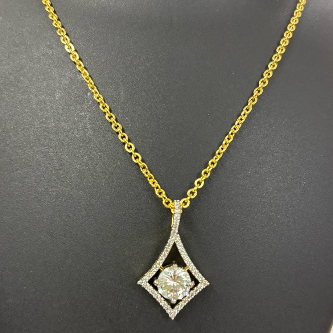 Gold Plated Halo Style Cubic Zirconia Pendant & Stud Earrings Set