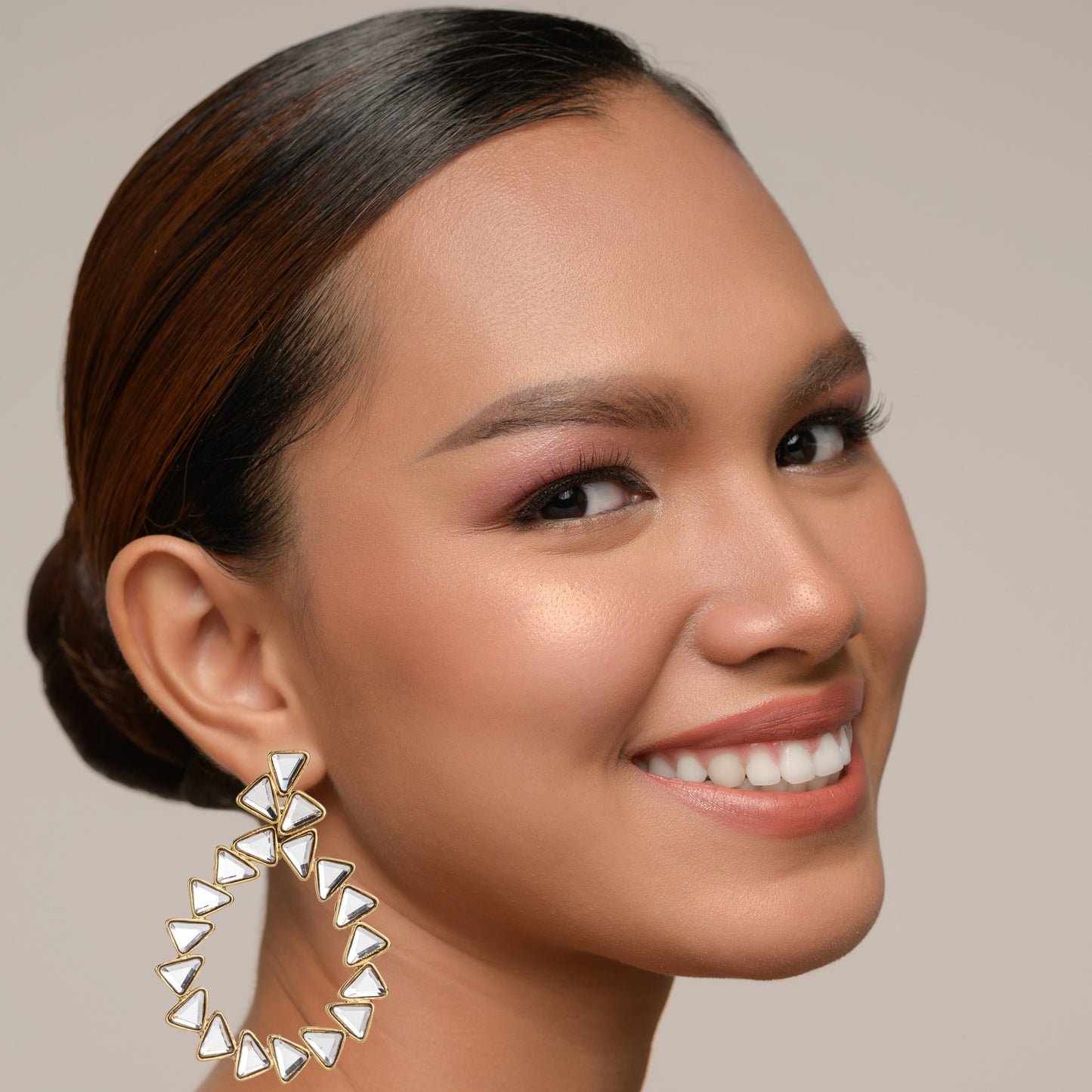 Bdiva 18K Gold Plated Kundan Earrings with Western Flair.