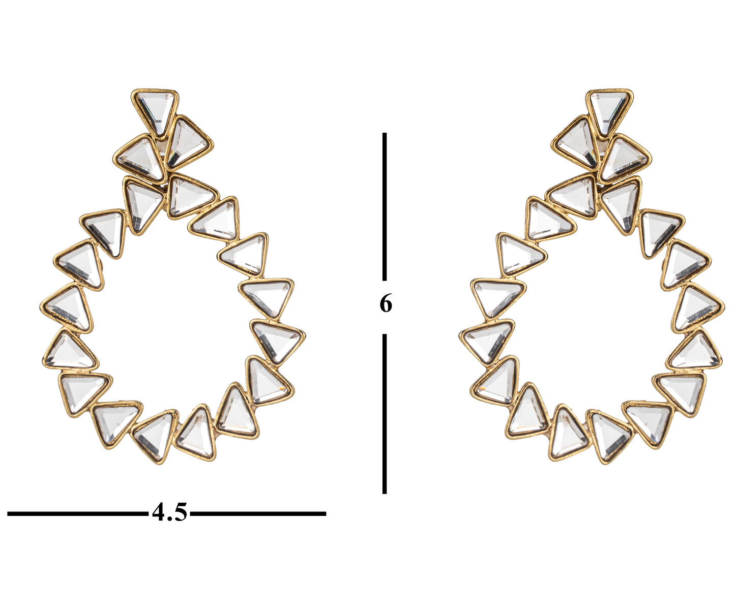 Bdiva 18K Gold Plated Kundan Earrings with Western Flair.