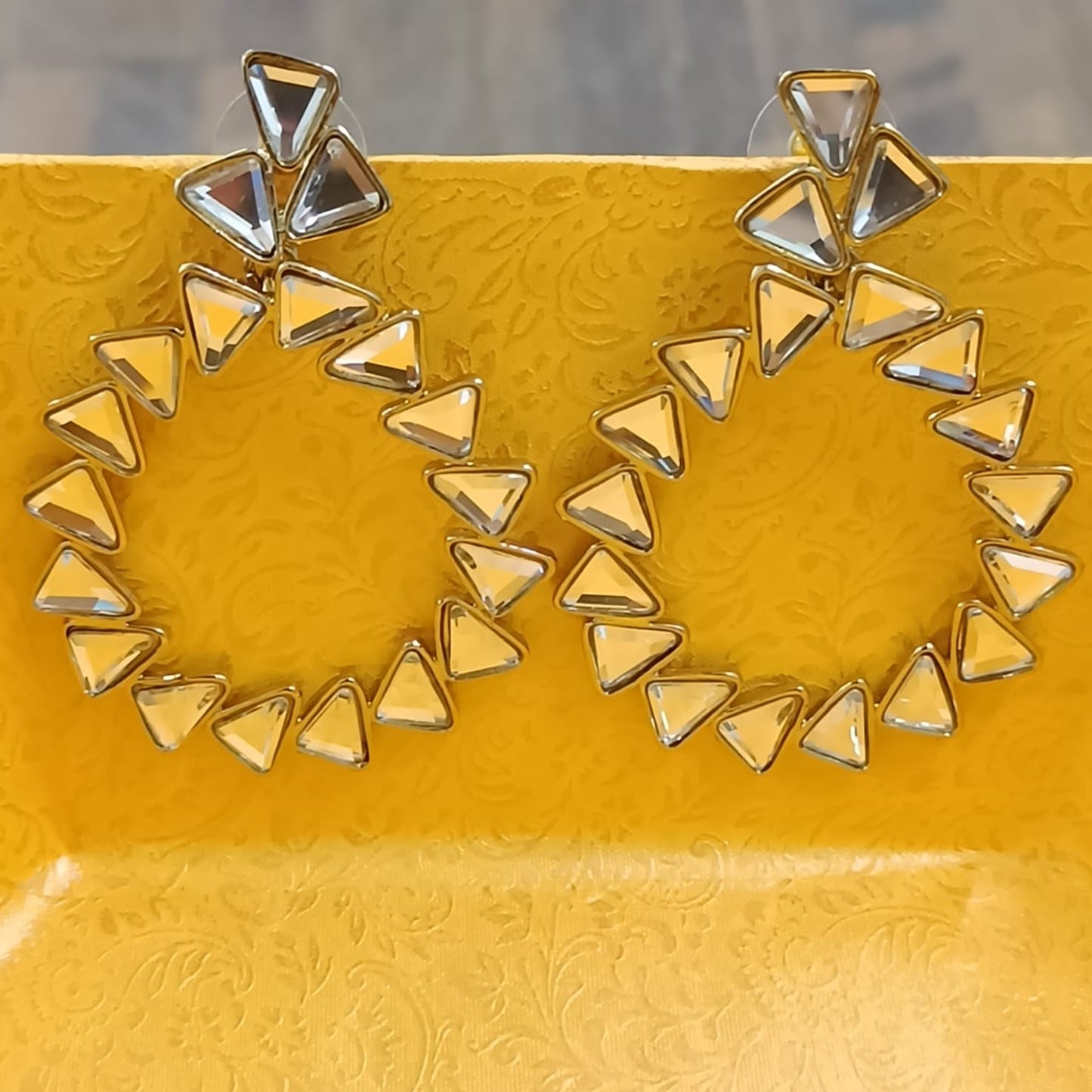 Bdiva 18K Gold Plated Kundan Earrings with Western Flair.