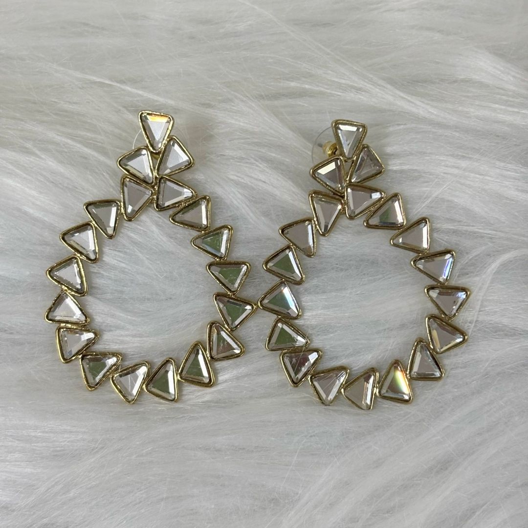 Bdiva 18K Gold Plated Kundan Earrings with Western Flair.
