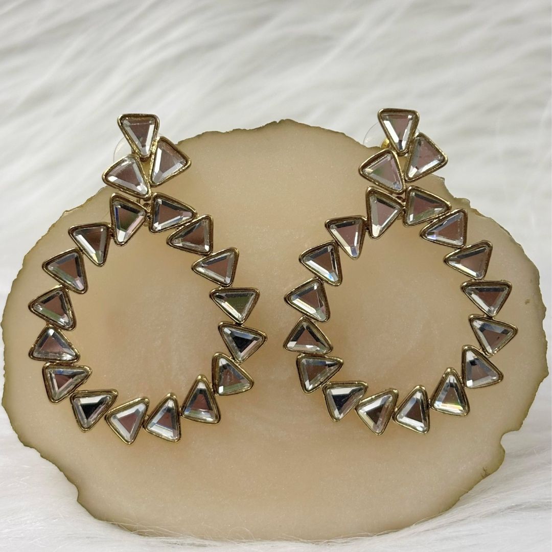 Bdiva 18K Gold Plated Kundan Earrings with Western Flair.
