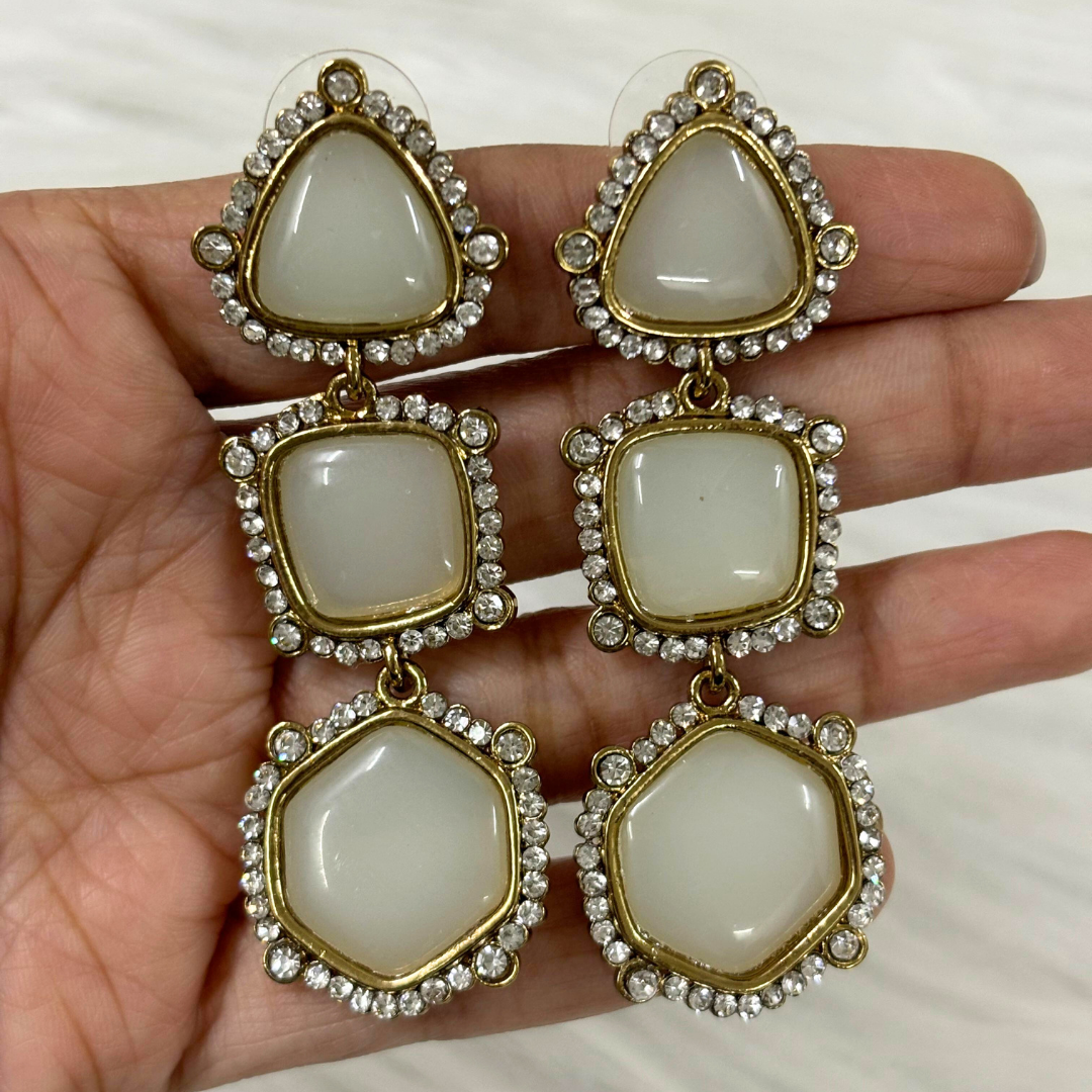 18K Gold Plated Statement Geometric Earrings