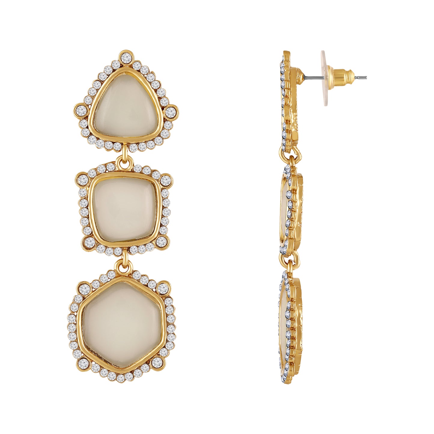18K Gold Plated Statement Geometric Earrings