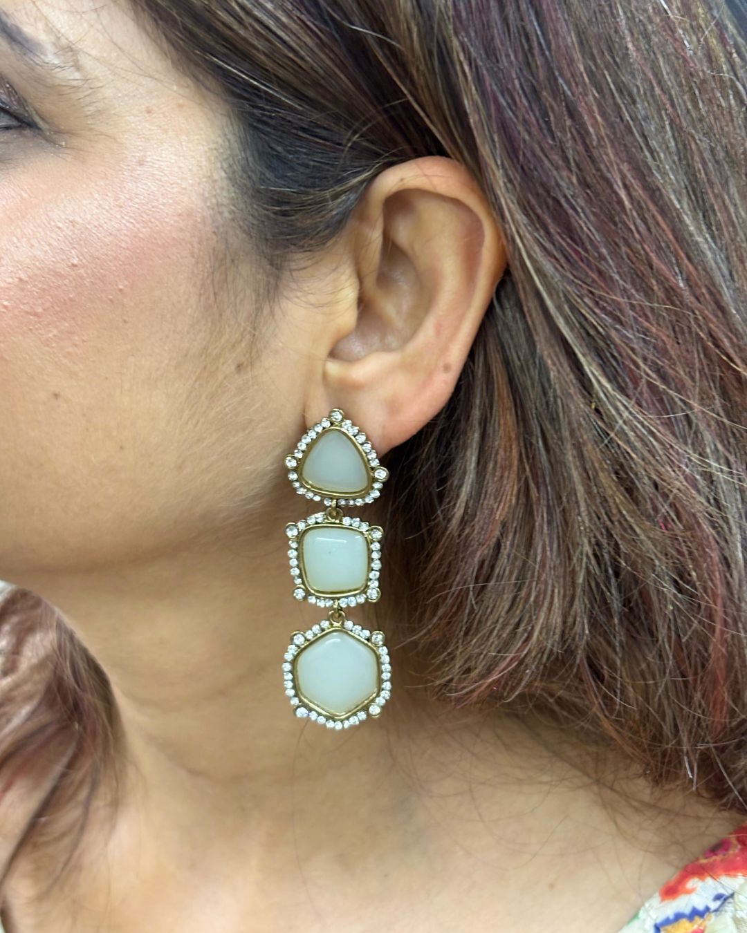 18K Gold Plated Statement Geometric Earrings