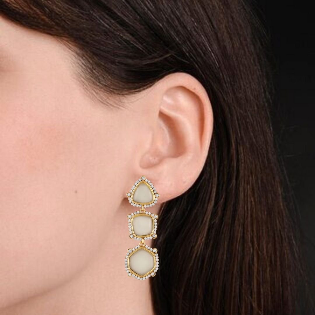 18K Gold Plated Statement Geometric Earrings