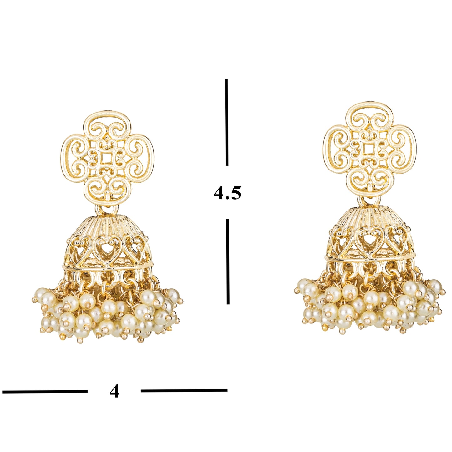 Bdiva 18K Gold Plated Meenakari Jhumka Earrings with Semi Cultured Pearls