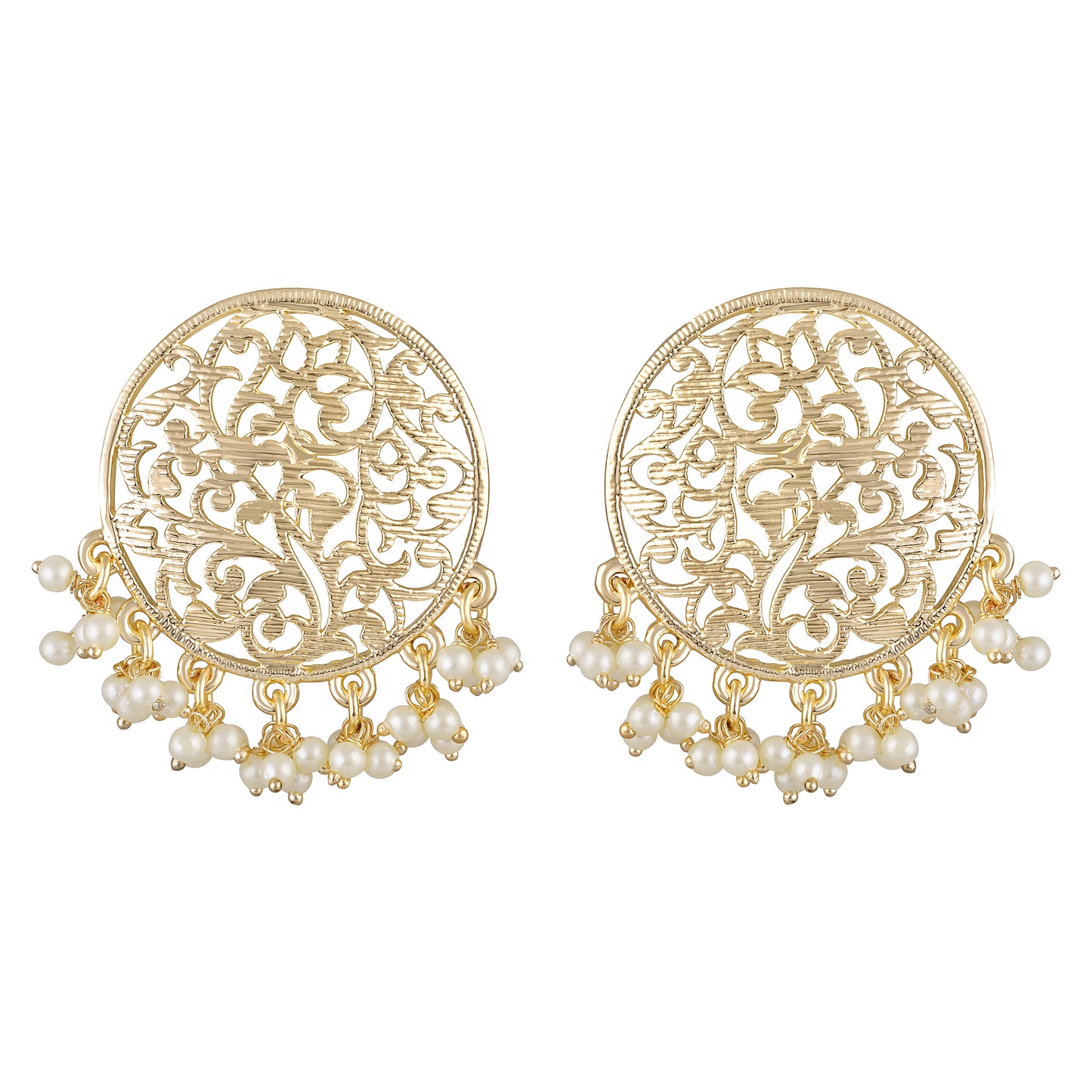 Bdiva 18K Gold Plated Meenakari Earring with Semi Cultured Pearls.