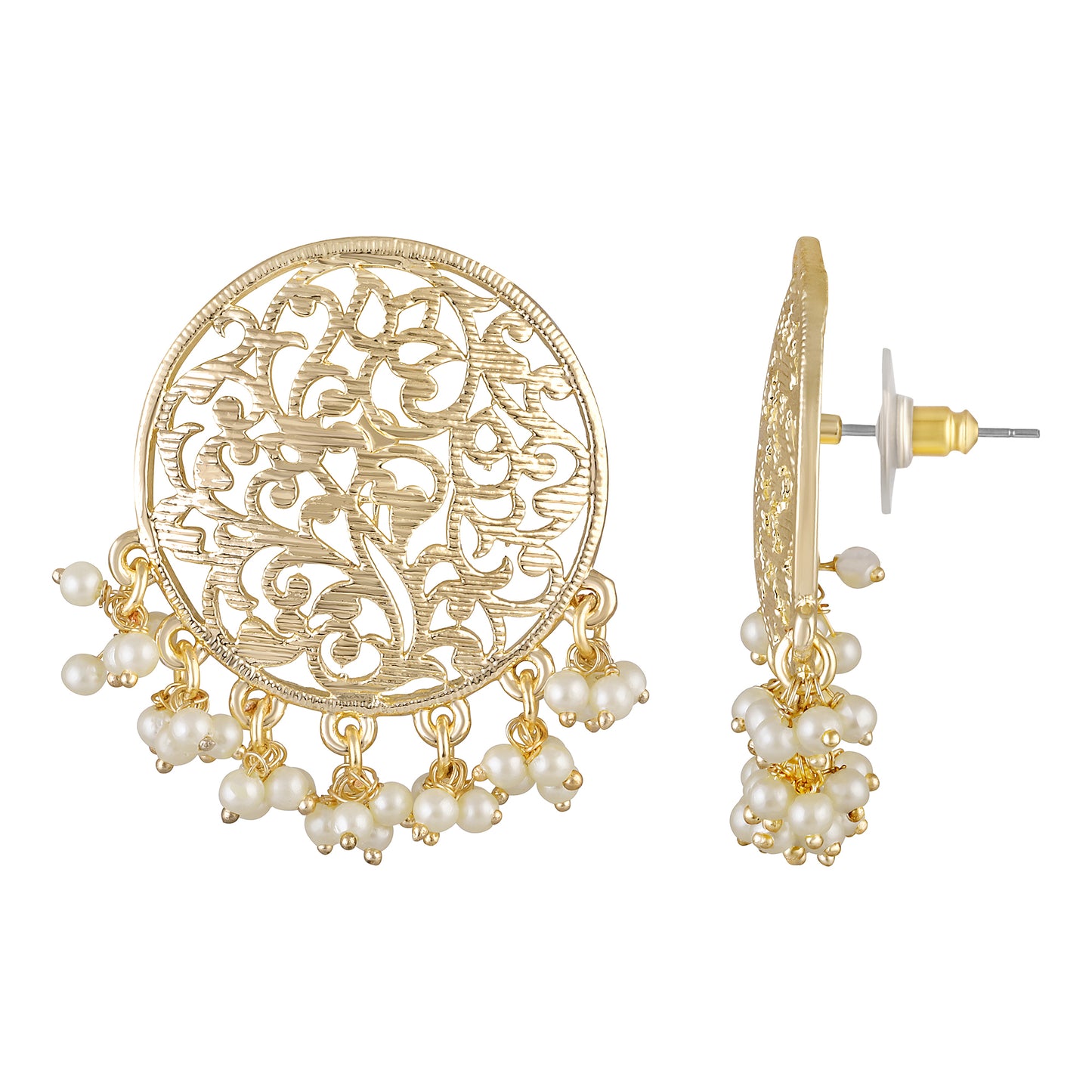 Bdiva 18K Gold Plated Meenakari Earring with Semi Cultured Pearls.