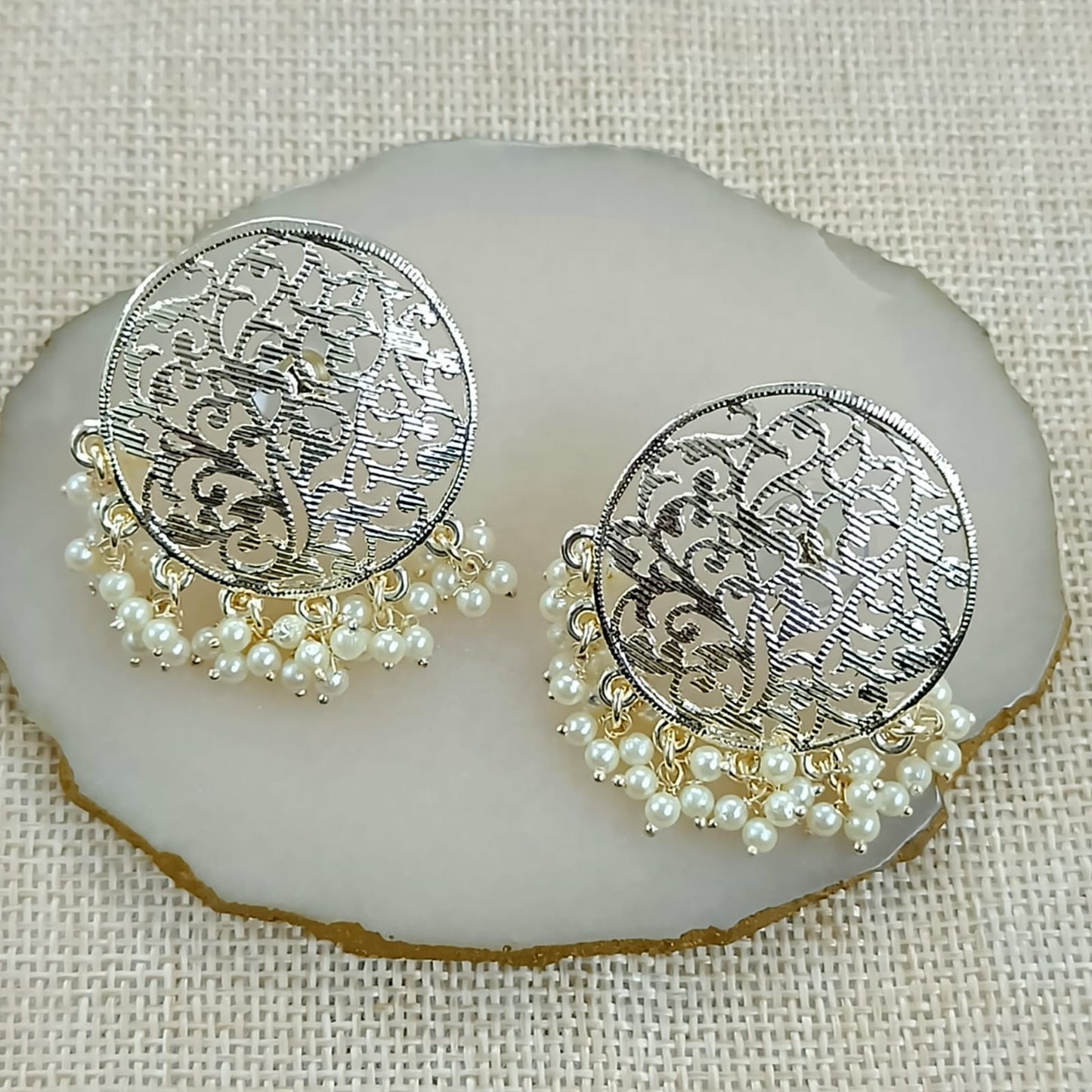 Bdiva 18K Gold Plated Meenakari Earring with Semi Cultured Pearls.