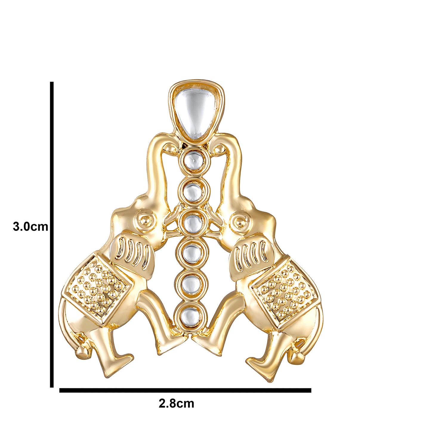 Bdiva 18K Gold Plated Kundan Elephant Earrings.