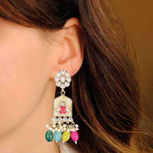 Gold Plated Kundan Earrings