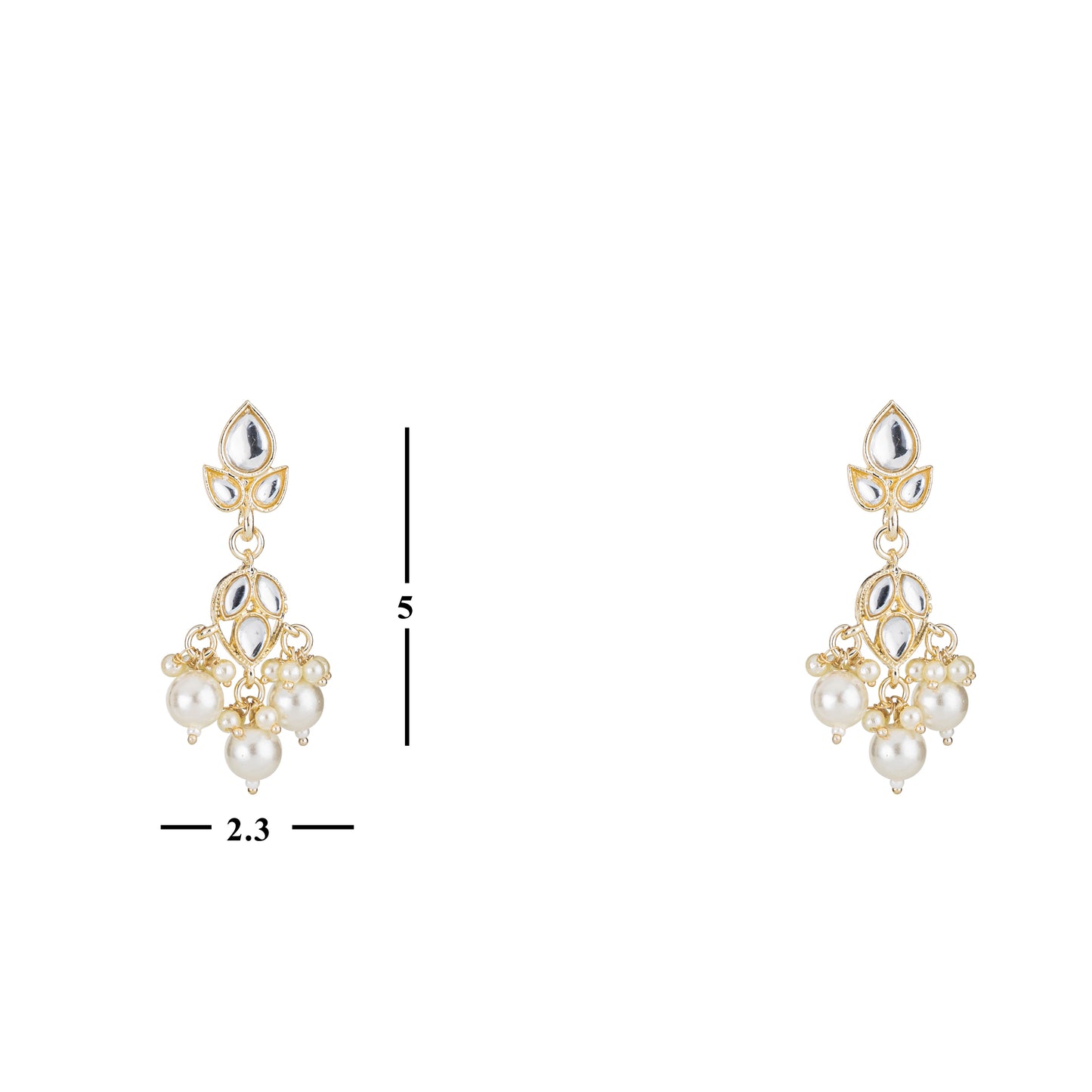 Bdiva 18K Gold Plated Kundan Semi Cultured White Pearl Choker.