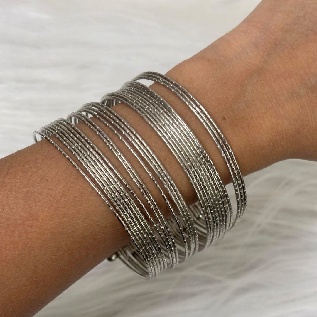 Oxidized Multi-Wire Statement Bangle