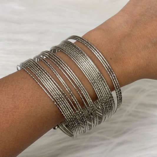 Oxidized Multi-Wire Statement Bangle