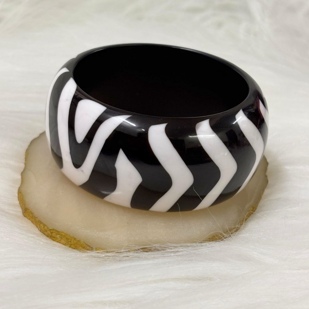 Zebra Stripe Statement Resin Bangle