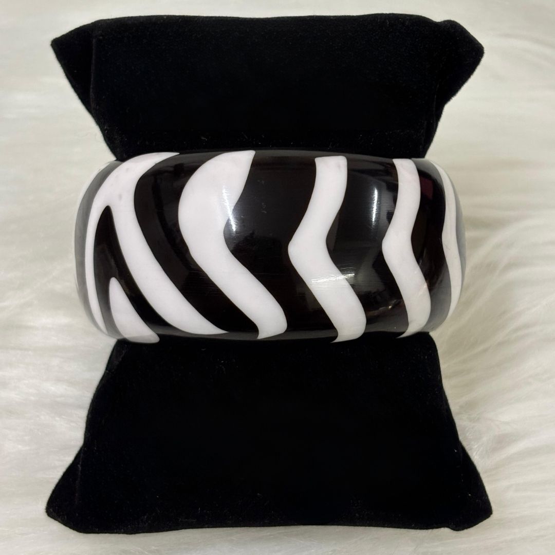 Zebra Stripe Statement Resin Bangle