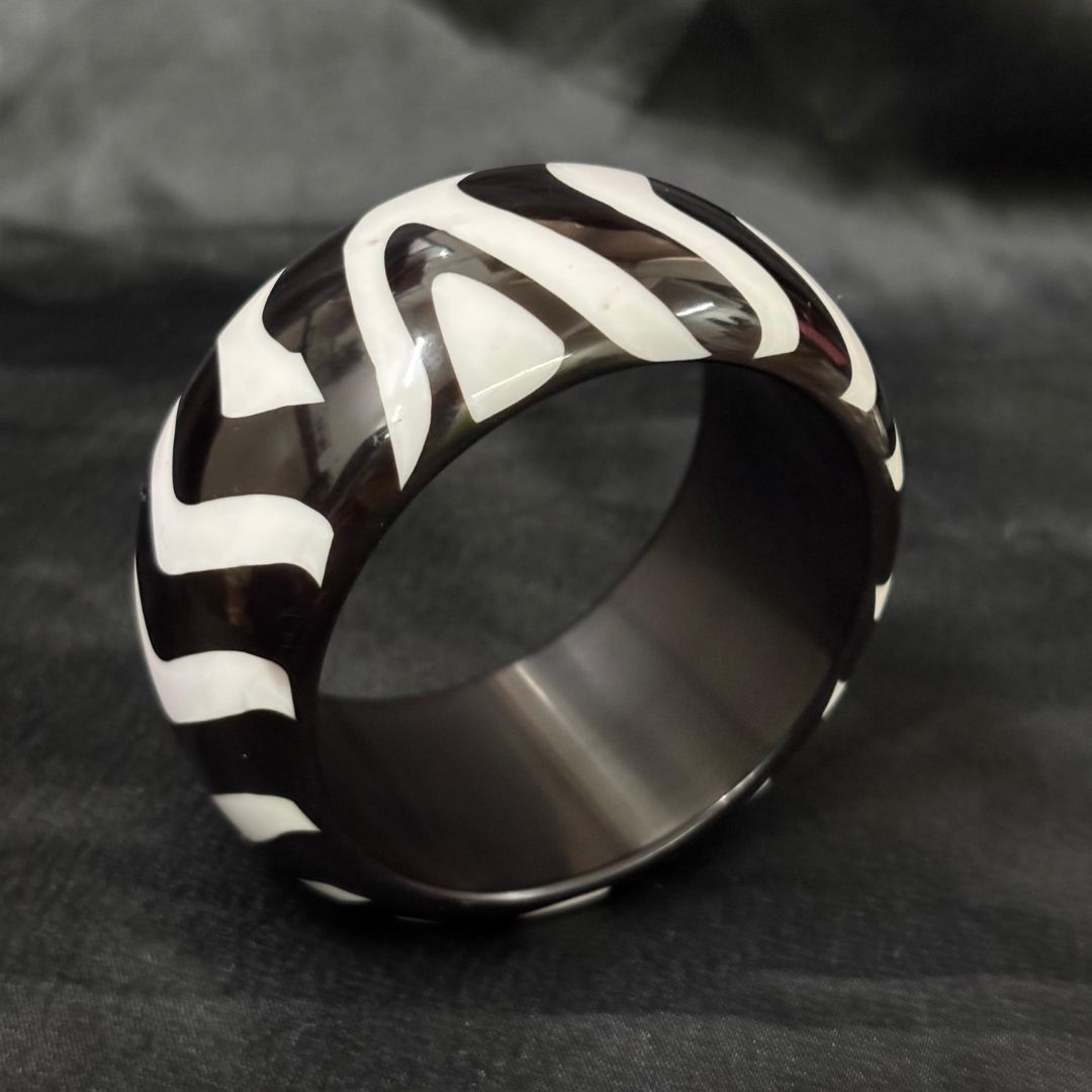 Zebra Stripe Statement Resin Bangle