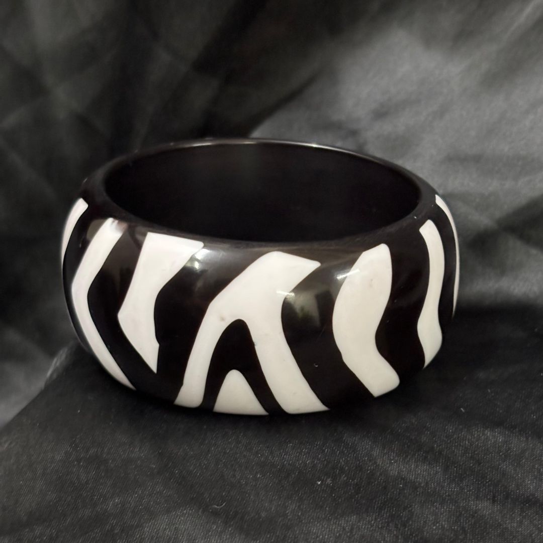 Zebra Stripe Statement Resin Bangle