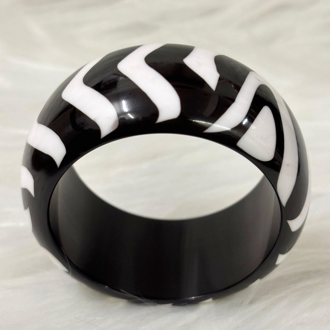 Zebra Stripe Statement Resin Bangle