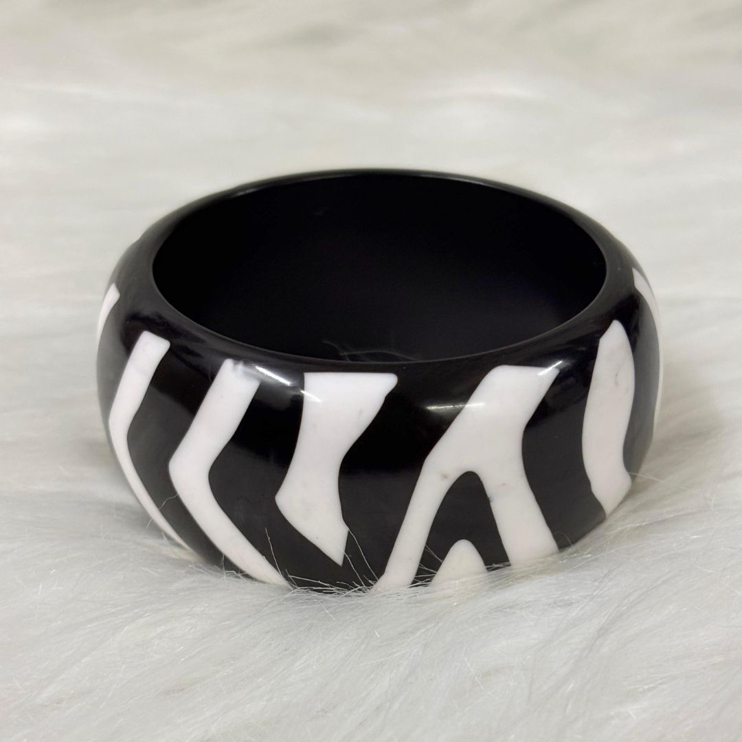 Zebra Stripe Statement Resin Bangle