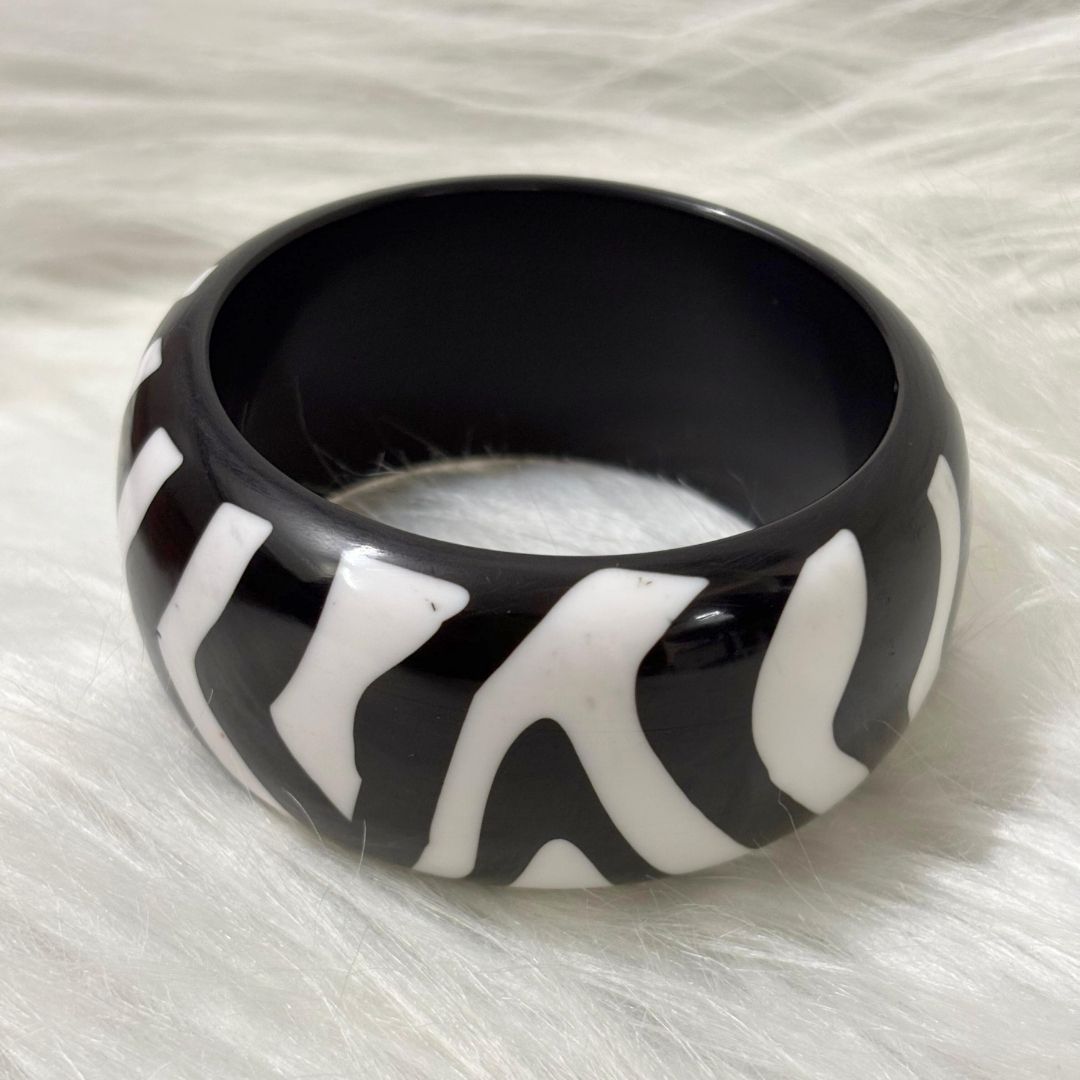 Zebra Stripe Statement Resin Bangle