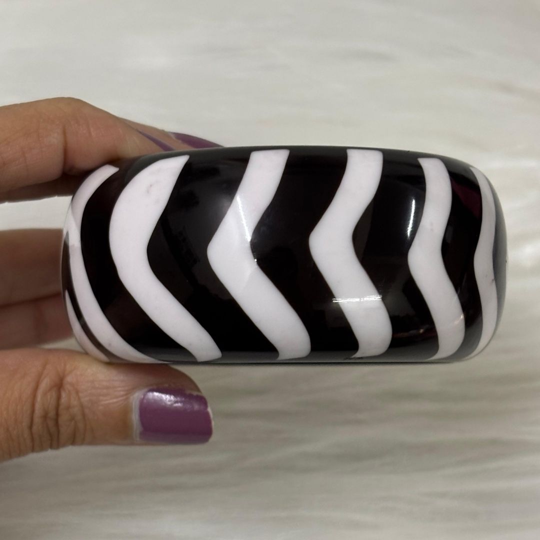 Zebra Stripe Statement Resin Bangle