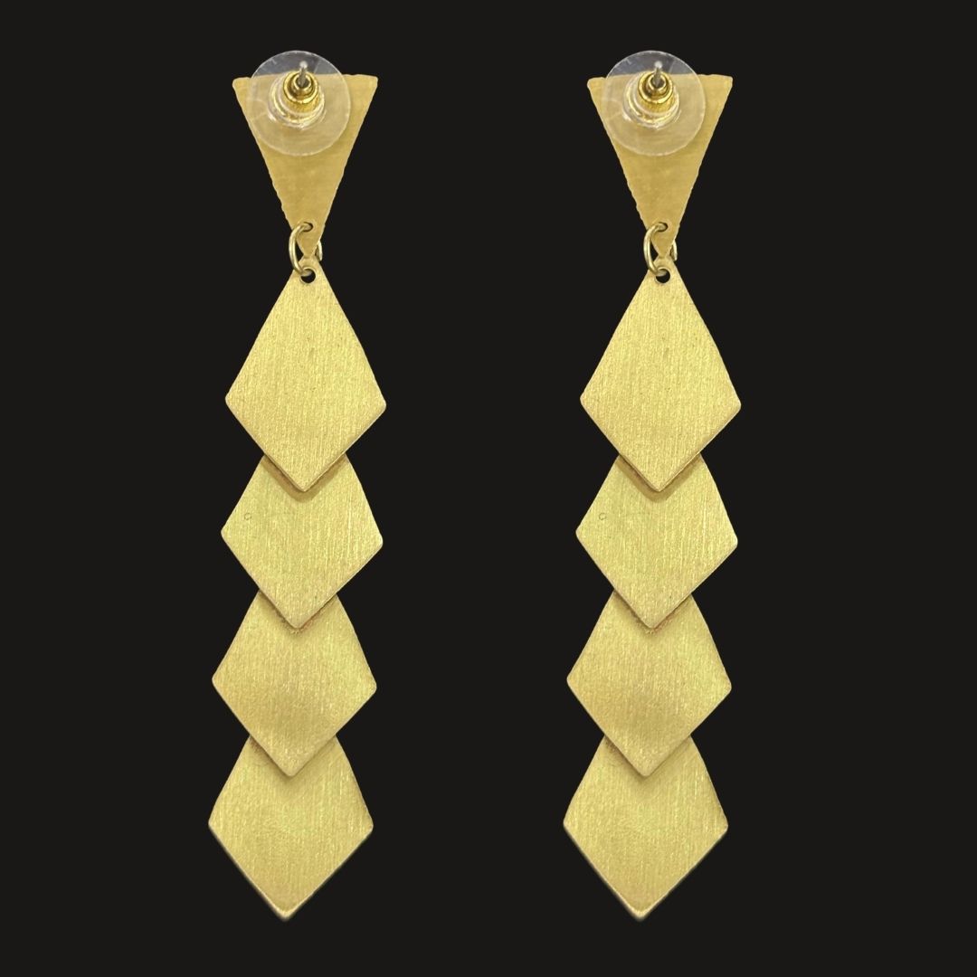 High-Quality Gold-Plated Geometric Dangle Earrings