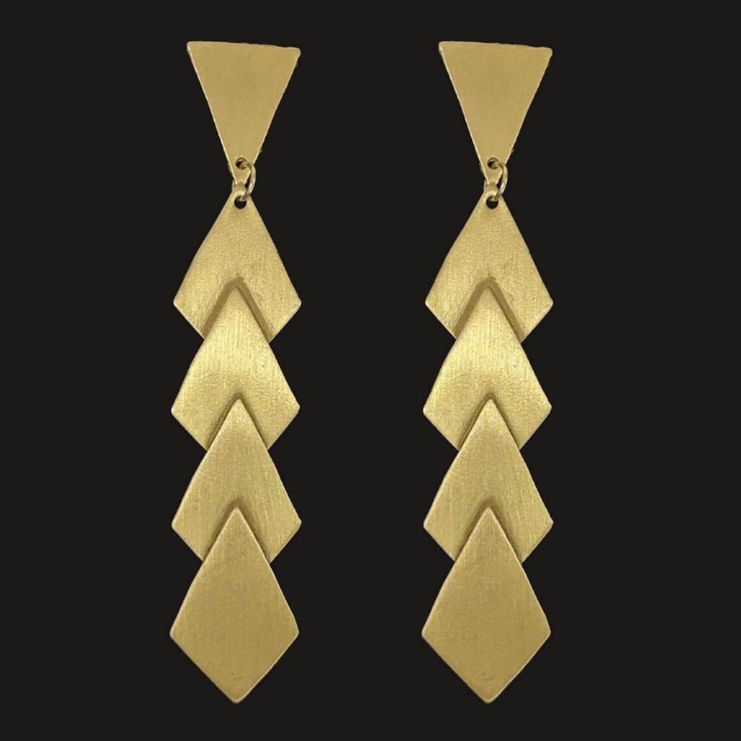 High-Quality Gold-Plated Geometric Dangle Earrings