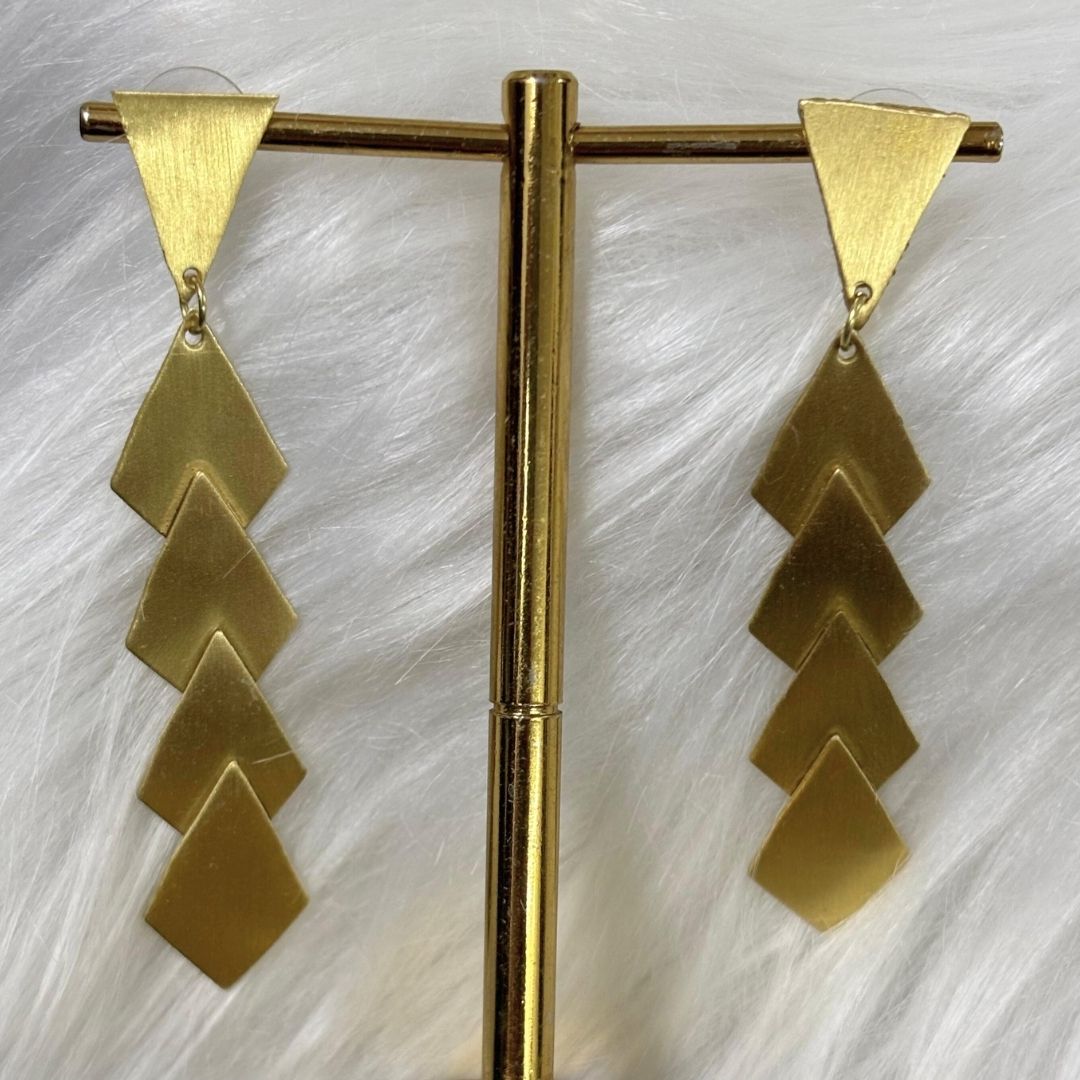 High-Quality Gold-Plated Geometric Dangle Earrings
