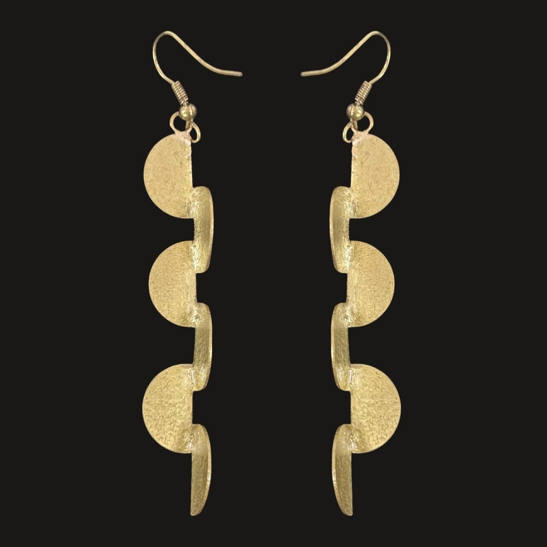 High-Quality Gold-Plated Semi-Circle Drop Earrings