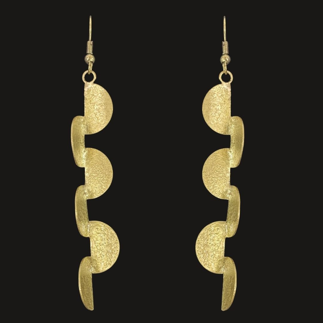 High-Quality Gold-Plated Semi-Circle Drop Earrings