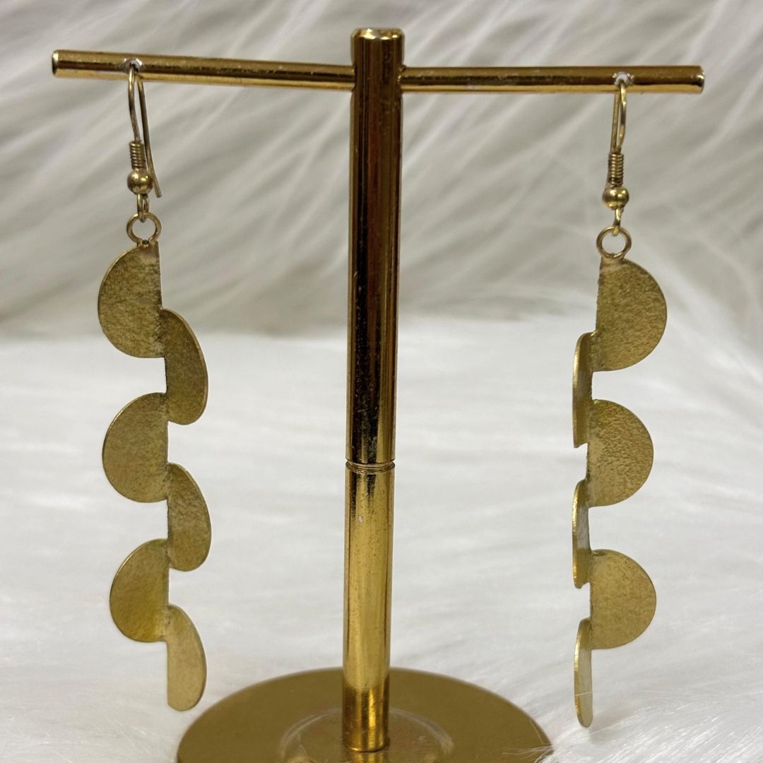 High-Quality Gold-Plated Semi-Circle Drop Earrings
